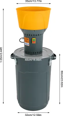 Image de moulin à céréales électrique 60L avec 5 tamis de broyage (2mm,3mm,4mm,6mm,8mm) Moulin à maïs 1300W