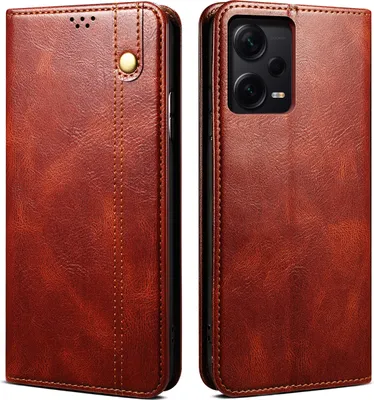 Produktbild von Redmi Note 12 Pro 5G Hülle, Leder Flip Brieftasche Schutzhülle mit Standfunktion für Xiaomi Redmi Note 12 Pro 5G Rot