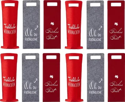 Produktbild von 12 Stück Flaschentüten aus Filz Weihnachten Geschenktaschen