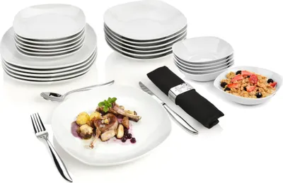 Produktbild von SÄNGER Porzellan Geschirrset Bilgola, Tafelservice 24 teilig für 6 Personen