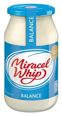 A jar of Miracel Whip Balance mayonnaise.