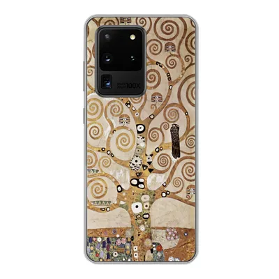 Produktbild von MuchoWow® Handyhülle Schutzhülle Hülle für Samsung Galaxy S20 Ultra Der Baum des Lebens - Gustav Klimt Silikon Softcase Handy Hülle - Karteninhaber