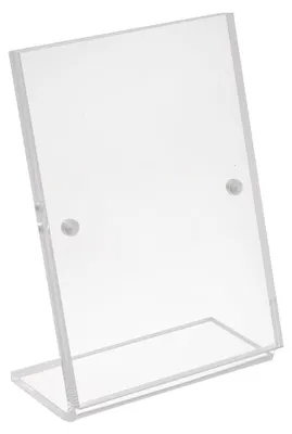 Produktbild von Tischaufsteller DIN A7 Hochformat Werbeaufsteller aus Acrylglas mit Magnetverschluß Hinweisschildhalter Speisekartenhalter