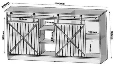 Productafbeelding van Komoda 160x80x35 GRANERO, gemaakt van gerecycled hout