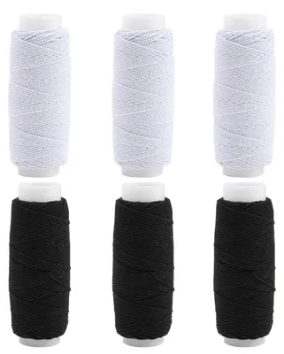 Shirring-Gummiband 6 Stück, 22m, Polyester, Schwarz & Weiß