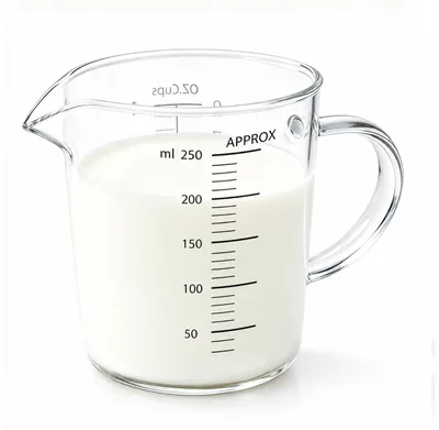 Produktbild von Messbecher aus Glas - Mit Skalierung und Griff - Temperaturbeständig - 250 ml