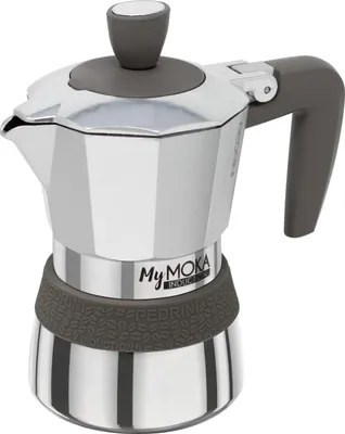 Produktbild von Pedrini MyMoka induction, Mokka-Kanne, Braun, Edelstahl, Aluminium, Silikon, Edelstahl, 2 Tassen, MyMoka induction, 1 Stück(e)