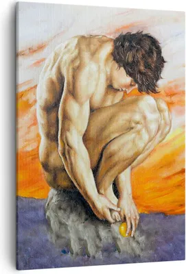 Produktbild von Bild auf Leinwand - Leinwandbild - Einteilig - Körper Mann bunt - 50x70cm - Wand Bild - Wanddeko - Wandbilder - Leinwanddruck - Kunstdruck - Wanddekoration - Leinwand bilder - Wandbild - PA50x70-4151