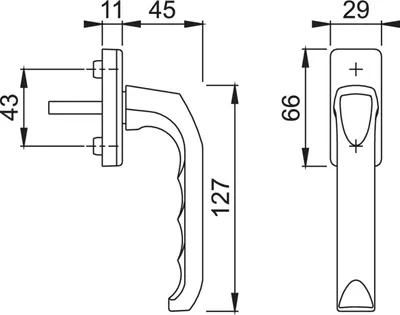 Zdjęcie produktu dla Klamka okienna 013/U34 F9016 biały