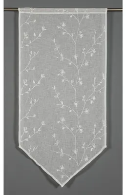 Kanten-Panneau mit Blumenstickerei, weiß, 60 x 120 cm
