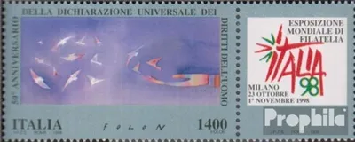 Produktbild von Briefmarken Italien 1998 Mi 2602Zf mit Zierfeld (kompl.Ausg.) postfrisch BriefmarkenausstellungITALIA98