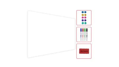 Produktbild von Metallische Magnettafel Rahmenlos WEIß CLASSIC WHITE 150x90cm MetalBoards Memoboard für jede Art von Magneten Magnetpinnwand + 4 Marker, 10 Magnete und Schwamm