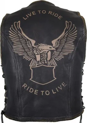 Produktbild von Motorrad Herren Lederweste "Live to ride" Kutte Lederkutte Clubweste Chopper(M)
