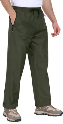 Produktbild von Regenhose für Herren, Überziehhose, leichte, wasserdichte und winddichte Outdoorhose, atmungsaktive Wanderhose, faltbar