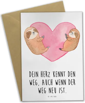 Produktbild von Mr. & Mrs. Panda Grußkarte Trennung von den Eltern - Weiß - Geschenk, positive Energie, neuer Weg, einladungskarten, weihnachtskarten, Zuversicht, Klappkarte, Ermutigung