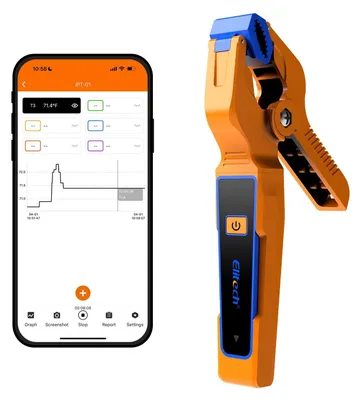 Temperaturklemme T-Typ, Bluetooth, -40–150 °C, ±0,5 °C, 3000 Datenpunkte