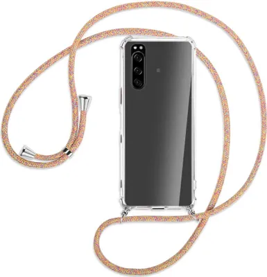 Produktbild von Handykette Backcover-Schutzhülle mit Band (Metall silberfarben) für Sony Xperia 5 III (XQBQ62G) - Rainbow