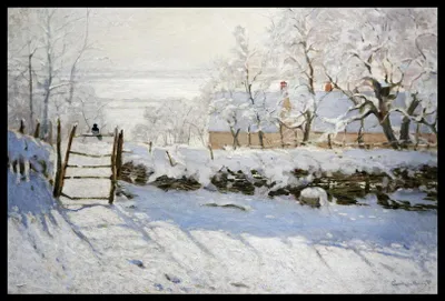 Image de Affiche 60 x 40 cm The Magpie, Monet Vintage pour le salon