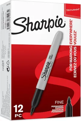 Imagen del producto de Sharpie S0810930, juego de 12 marcadores permanentes de punta fina, color negro