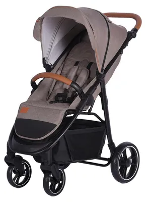 Produktbild von BabyTrold Malaga sand Kinderwagen mit verstellbarem Griff, 5-Punkt-Gurt und Einkaufskorb