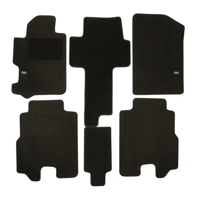 Image de Logo Tapis De Sol Noir Velours Sur Mesure Pour Honda FR-V 2004-2009 6pcs, Base Antidérapante, Tapis conducteur renforcé