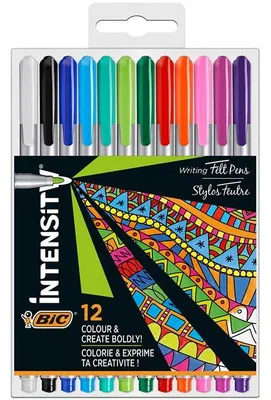 Zdjęcie produktu dla Bic – pisaki Fineliner Intensity, grubość średnia, zestaw 12 sztuk