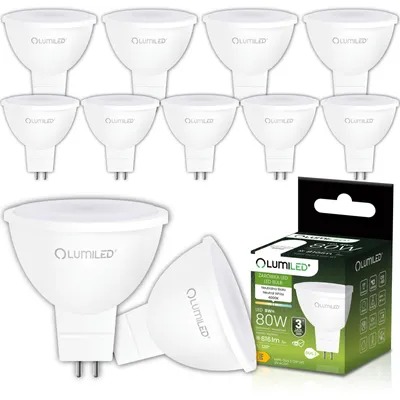 Produktbild von LUMILED Set 10x 12V GU5.3 LED Lampen MR16 8W ersetzt 80W 812lm 4000K 12V AC/DC Neutralweiß 120° Nicht Dimmbar Reflektor Leuchtmittel 10er Set