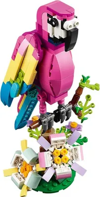 Produktbild von LEGO 31144 Creator 3-in-1 Exotischer Pinkfarbener Papagei, Frosch und Fisch, Dschungel-Spielzeug mit Tier-Figuren, tropische Schlafzimmer-Deko, Geschenk für Kinder, Mädchen, Jungen ab 7 Jahren