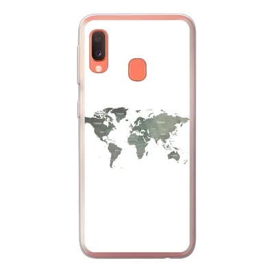 Produktbild von MuchoWow® Handyhülle Schutzhülle Hülle für Samsung Galaxy A20e Weltkarte - Grün - Weiß Silikon Softcase Handy Hülle - Abdeckung