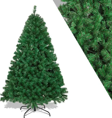 Zdjęcie produktu dla Sztuczne drzewko bożonarodzeniowe Bettizia, 180 cm, z metalową podstawą. Drzewko świąteczne z 650 igieł PVC, zielone, składane