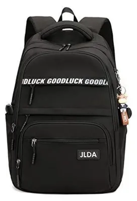Produktbild von Schulrucksack für Teenager Jungen Mädchen, Wasserdicht Nylon, Schwarz, 32x20x46 cm