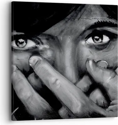 Produktbild von Bild auf Leinwand - Leinwandbild - Graffiti Wand Farbe Malerei - 40x40cm - Wand Bild - Wanddeko - Leinwanddruck - Bilder - Kunstdruck - Wanddekoration - Leinwand bilder - Wandkunst - AC40x40-0459
