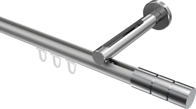 Produktbild von Interdeco Innenlaufstange / Gardinenstange mit Innenlauf Silbergrau / Chrom, Typ Siteno Elanto (Rillenzylinder), 20 mm Ø 1-läufig, 100 cm