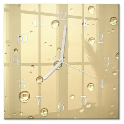 Produktbild von Tulup Glasuhr Wanduhr Küchenuhr Echt-Glas 30x30 cm Modern Dekorativ Geräuschlos Weiße Zeiger - Tropfen