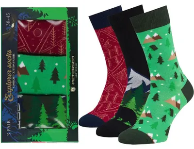 Immagine prodotto di Calzini da uomo Peterson, modello outdoor, multicolore, taglia 38-44, confezione da 3 paia