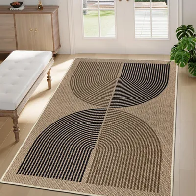 Produktbild von Fußmatte Außen & Innen 90 x 150 cm, Rutschfest, Waschbar, Schmutzfangmatte, Schwarz Braun