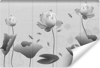 Produktbild von Muralo Vlies Fototapete BLUMEN Blätter Libellen Vintage Stil Br. 405cm x Hö. 270cm