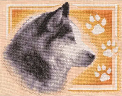 Obrázok produktu pre Sada na výšivku "Sibiírska husky" od Panna kruissteek, rozmer 32x26 cm, s návodom