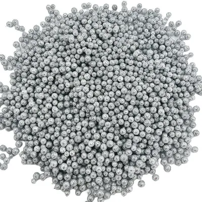 Produktbild von Polystyrol-Glitterkugeln 2-3mm 10g - silber