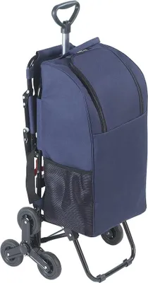 Produktbild von Einkaufstrolley mit Sitz - mit rückenschonendem Teleskopgriff Fassungsvermögen: 35 l, Aluminium, 39 x 103 x 58 cm, Silber matt