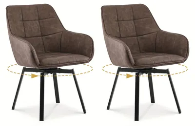 Immagine prodotto di Sedie girevoli da pranzo - Poltrona - Sedia con braccioli - Sedia da pranzo - Poltrona relax - Set da 2