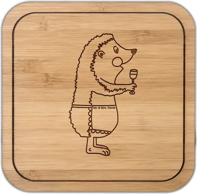 Produktbild von Mr. & Mrs. Panda kork untersetzer Igel Wein - Transparent - Geschenk, gläseruntersetzer, Coaster, Tiere, Tischuntersetzer, Weißwein, Spruch, Weinglas, Weinliebhaber