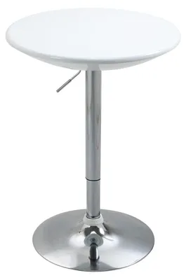 Obrázek produktu pro Nastavitelný stojací stůl s otočnou deskou | Barva: bílá | Rozměry: 61x61x76-97 cm