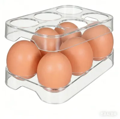 Eierablage 2er-Set, 8 Fächer, transparent, für Kühlschrank