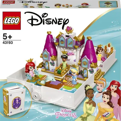 Immagine prodotto di LEGO 43193 Disney Princess Storybook Adventures con Ariel, Belle, Cenerentola e Tiana, castello giocattolo per bambini, 4 micro-dolls