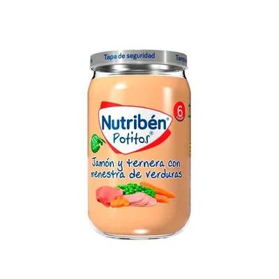 Produktbild von Nutribén Potito Schinken, Rindfleisch mit Gemüse 235g
