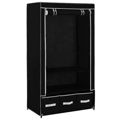 Produktbild von "SALE 2026"Kleiderschränke - Schwarz Kleiderschrank Schwarz 87x49x159cm Stoff Stabli Möbel7031684