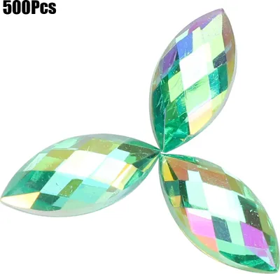 Obrázok produktu pre CHICIRIS Funkeln 500pcs AB Horse Eye Rassestones Hellgr��ne Farbe Kristall 7 X 15 Mm Flacher R��ckensteuer f��r Nagel und Heimdekoration