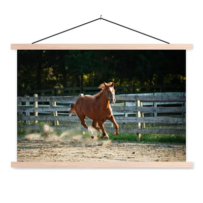 Produktbild von MuchoWow® Textilposter Pferd - Licht - Sand 60x40 cm mit holzfarbenen Rahmen - Bilder