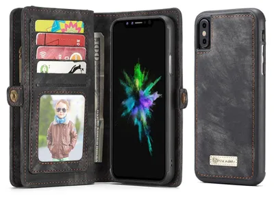 Immagine prodotto di Custodia per telefono cellulare per Apple iPhone X / XS 10 portafoglio custodia di protezione Nero